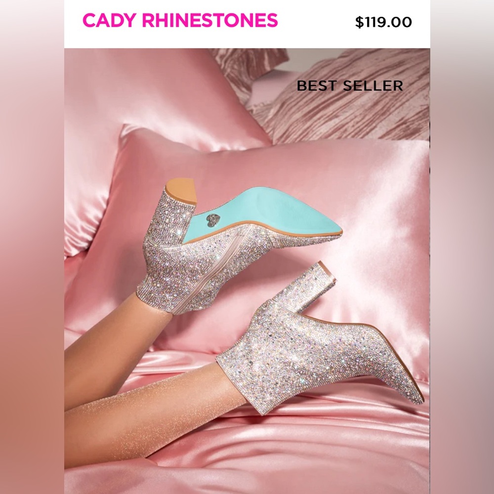 Betsey Johnson Cady Disco Rhinestone Booties